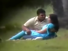 Desi Lovers in Park Chap Toying With Her Pantoons