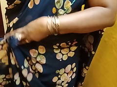 Tamil aunty changes saree after fuck – Chennai couple