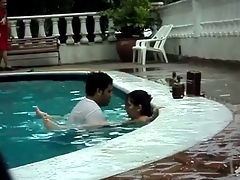 Lovemaking in the pool.