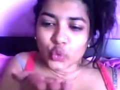 Indian Legitimate age teenager playing on her webcam